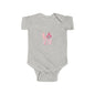 Baby Bodysuit - Pink "LOVE" Floral Design Infant Onesie