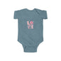 Baby Bodysuit - Pink "LOVE" Floral Design Infant Onesie