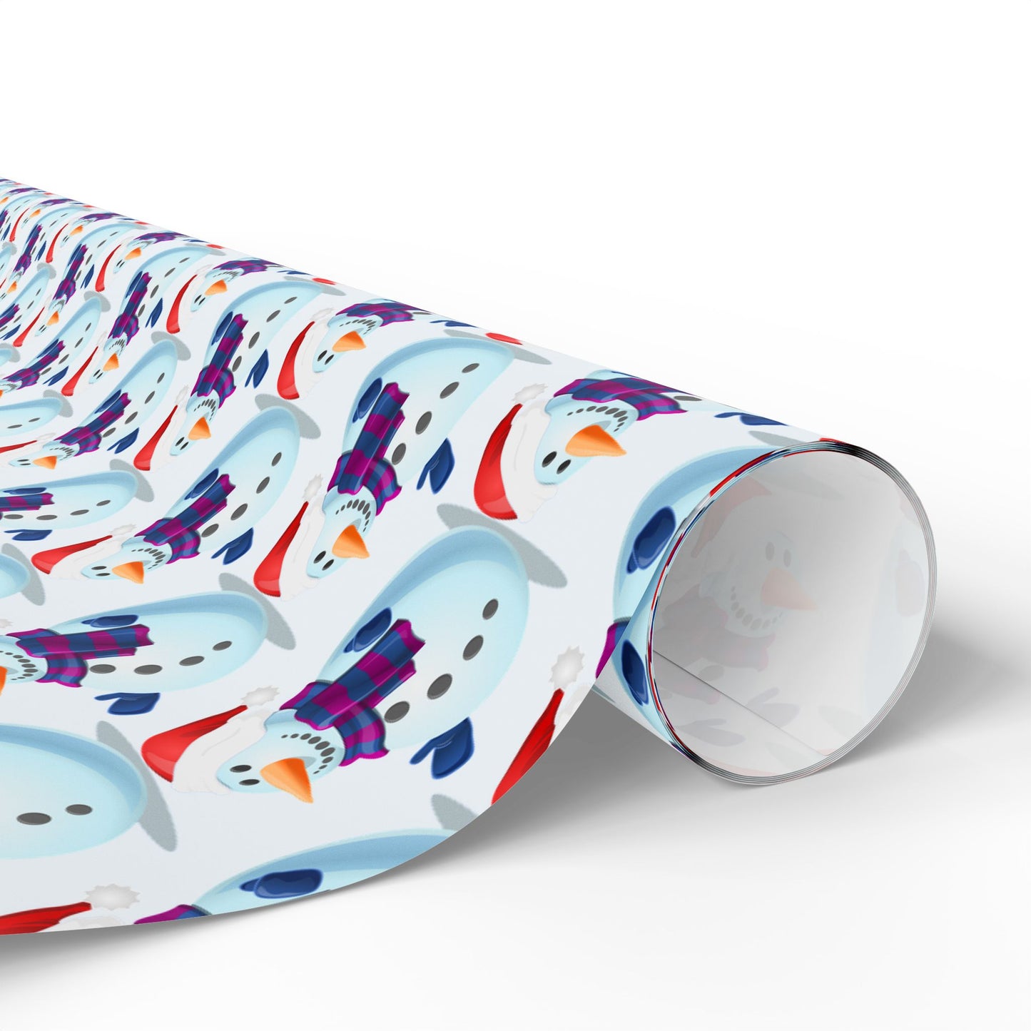 Snowman Pattern Wrapping Paper Roll — Cute Winter Holiday Gift Wrap