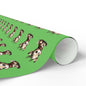 Green Reindeer Pattern Wrapping Paper — Cute Holiday Gift Wrap