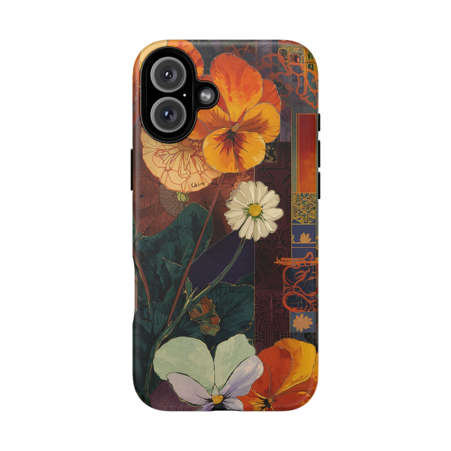 Floral Pansy Tough Phone Case — Vintage Botanical Protection