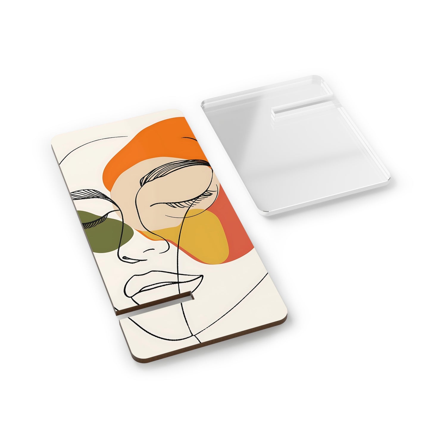 Abstract Face Phone Stand – Modern Minimalist Mobile Display Stand