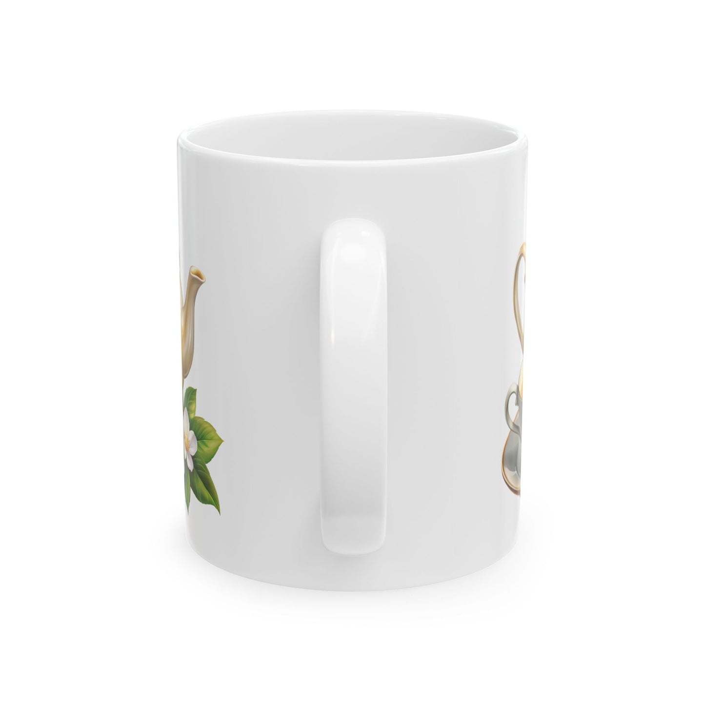 Elegant Tea-Themed Ceramic Mug, Perfect Gift for Tea Lovers, Home Decor, Mother's Day, Gift for Her, Cozy Mornings, Kitchenware