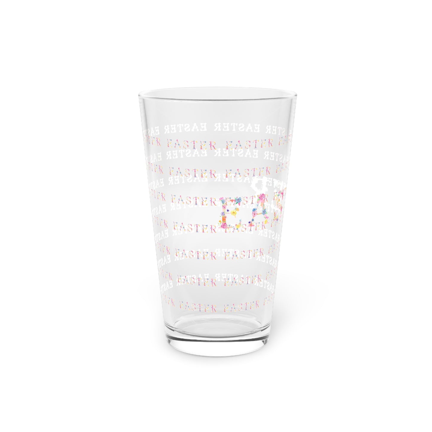 Easter Pint Glass, Colorful Holiday Drinkware 16 oz