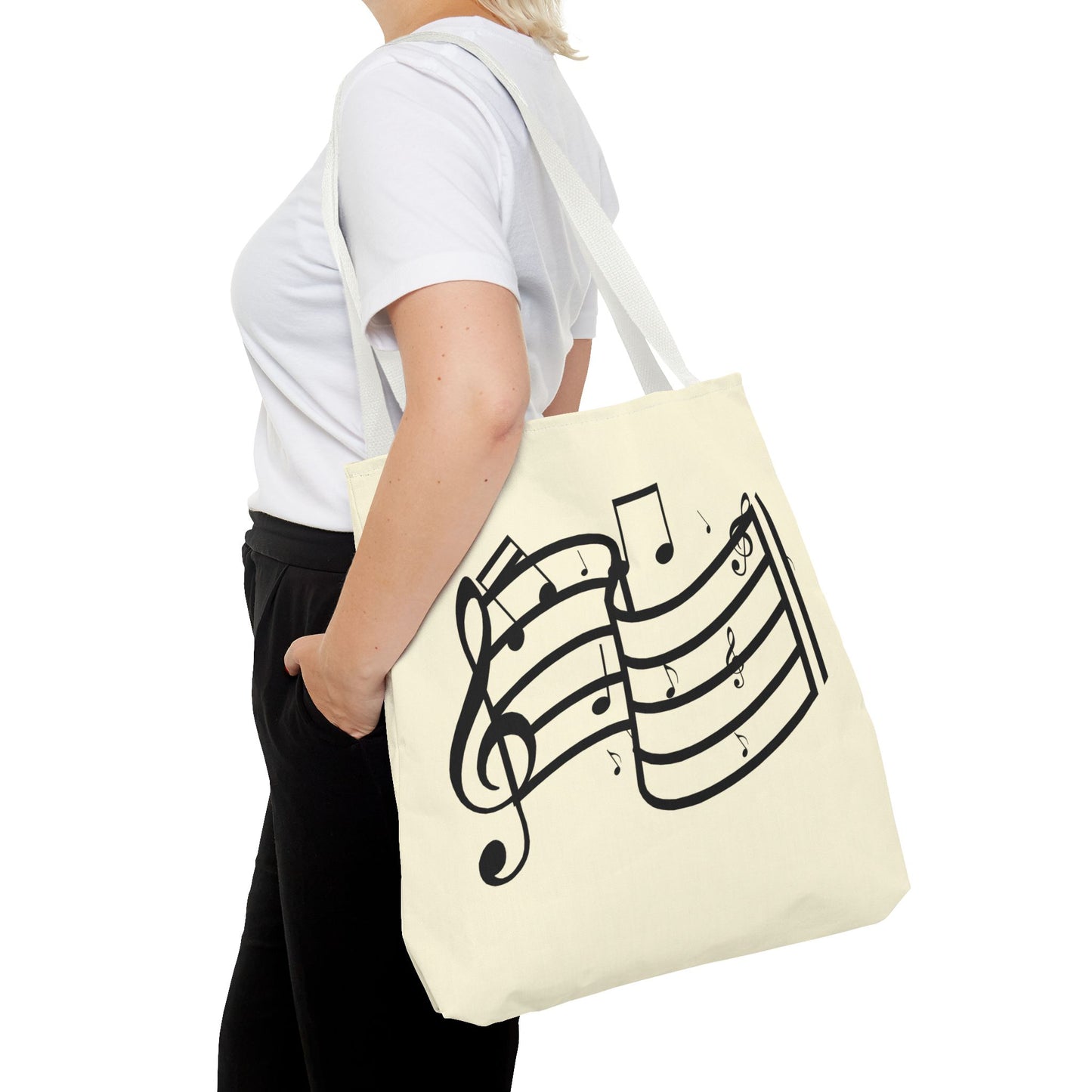 Music Notes Tote Bag — Sheet Melody Canvas Tote for Musicians & Music Lovers