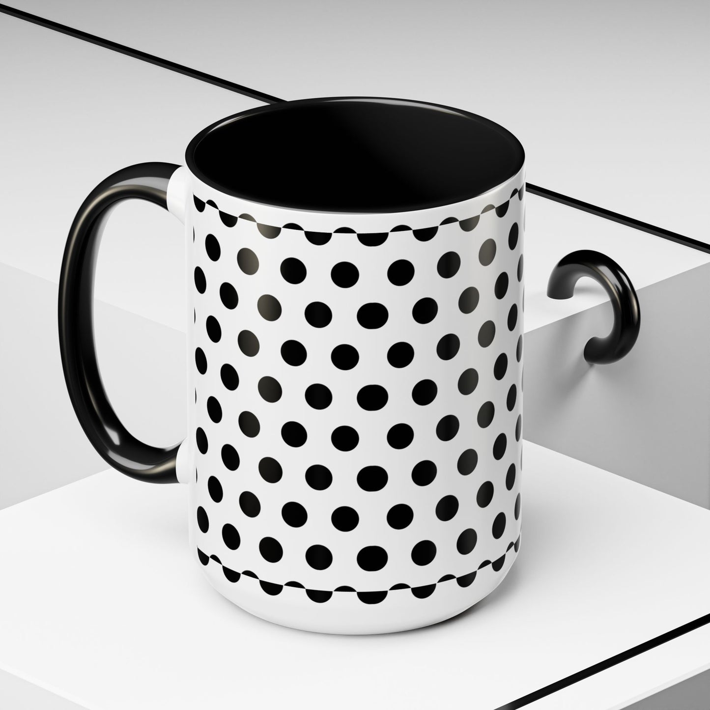 Elegant Polka Dot Mug - Stylish Coffee Cup for Home, Office, Gift for Birthdays, Anniversaries, Holidays, Unique Drinkware