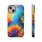 Floral Burst Tough Phone Case — Vibrant Watercolor Flowers Protective Cover