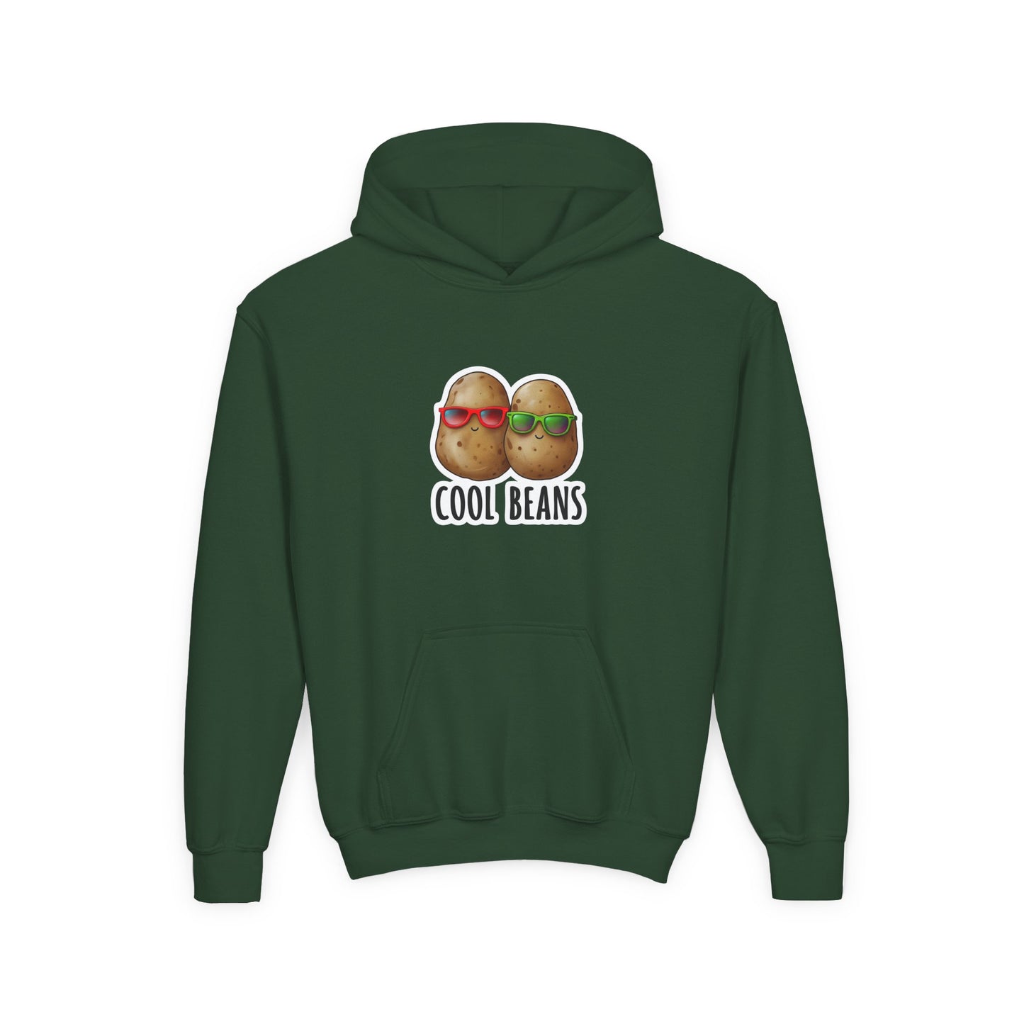 Youth 'Cool Beans' Hoodie – Cute Kids Graphic Sweatshirt with Sunglasses Potato Design
