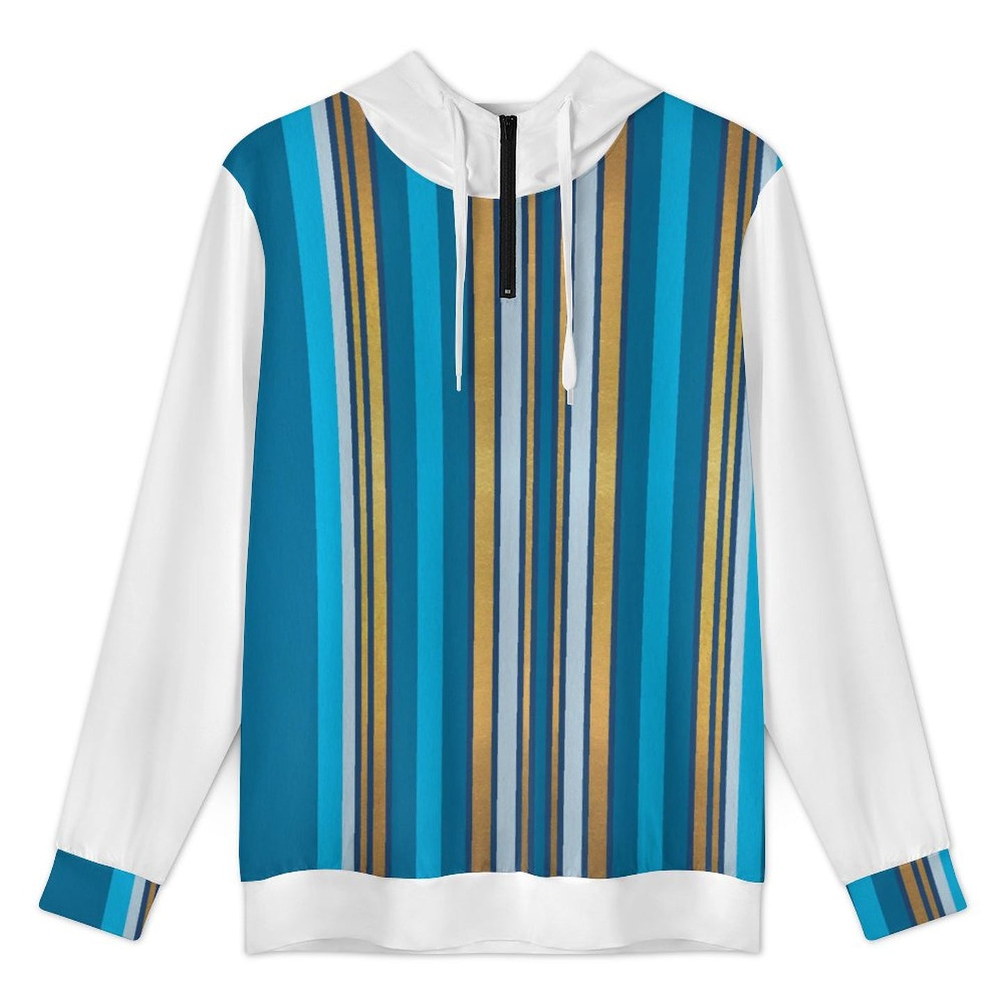 Hooded Zip Sweatshirt - Blue Striped
