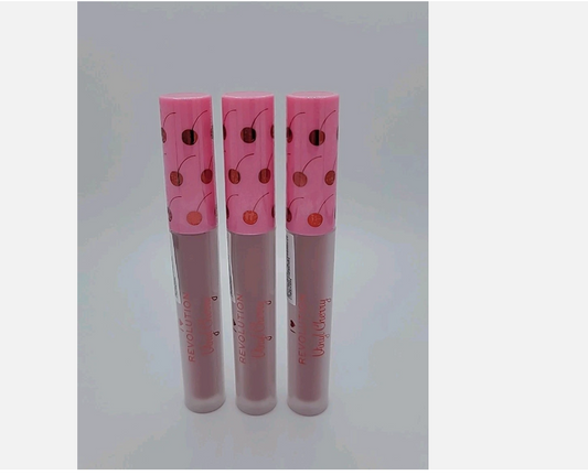 NEW! 3x Revolution Vinyl Cherry Liquid Lipstick CHERRY BAKEWELL 0.07 oz Each