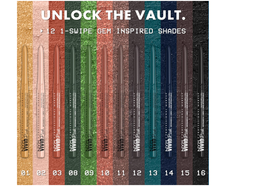 Sealed Brand New-NYX Vivid Rich Mechanical Eye Pencil .05oz Sapphire Bling