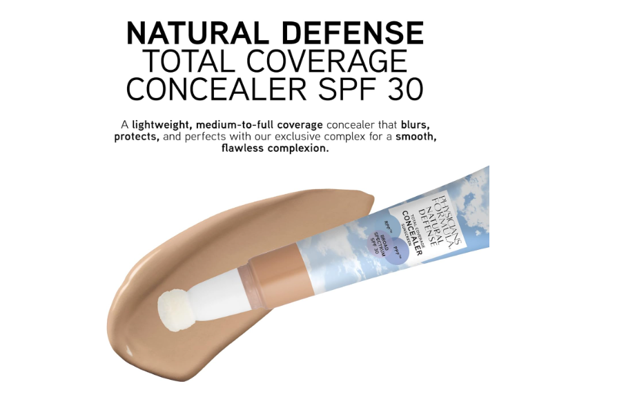 Physicians Formula Natural Defense Total Coverage Concealer Medium | Dermatologist Tested, Clinicially Tested