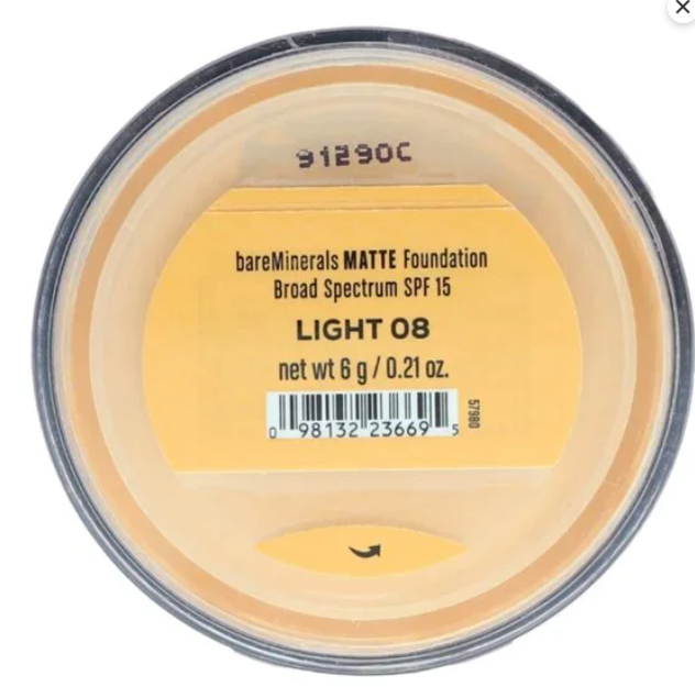 NEW - Light 08 bareMinerals Matte Foundation Broad Spectrum SPF 15 0.21 oz