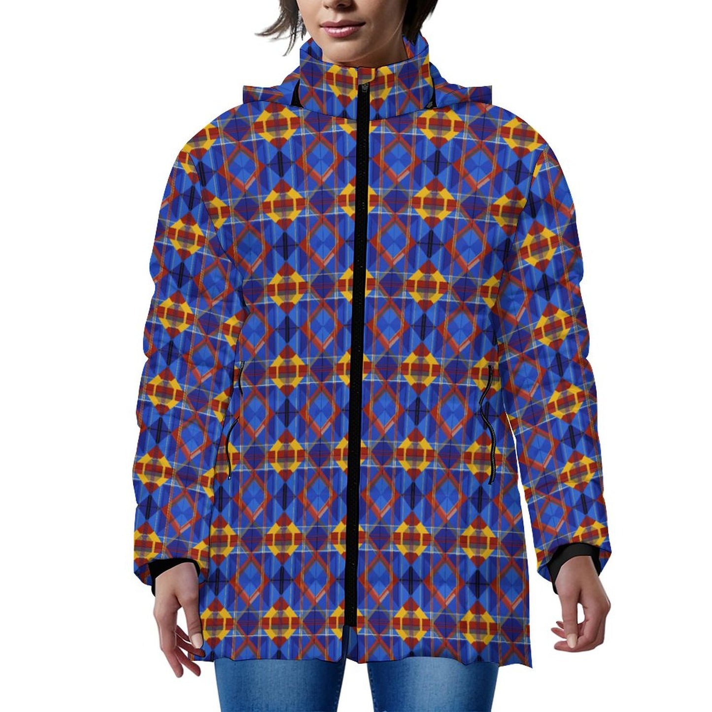 Winter Quilted Long-Sleeve Hooded Outerwear