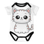 Kitty Faux Cotton Short Sleeve Baby Romper