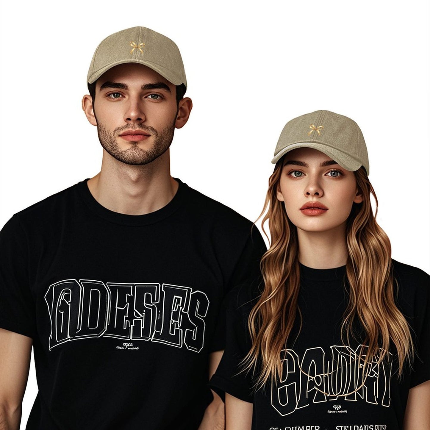 Cotton Vintage Washed Denim Baseball Cap (Front Printing)