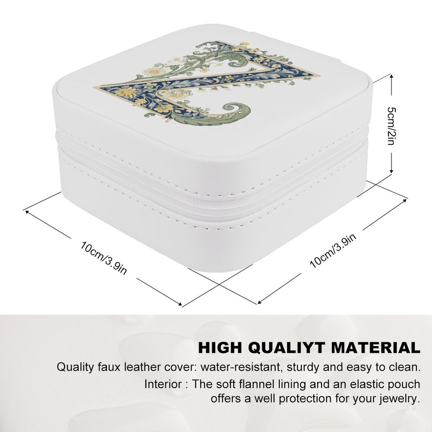 PU Portable Travel Jewelry Box - Letter Z