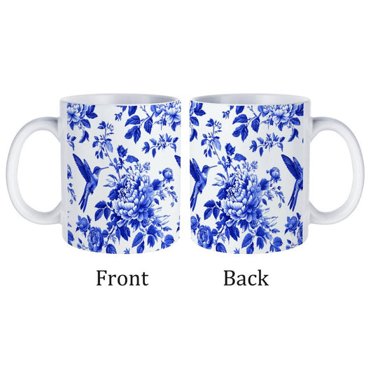 11oz White and Blue Mug