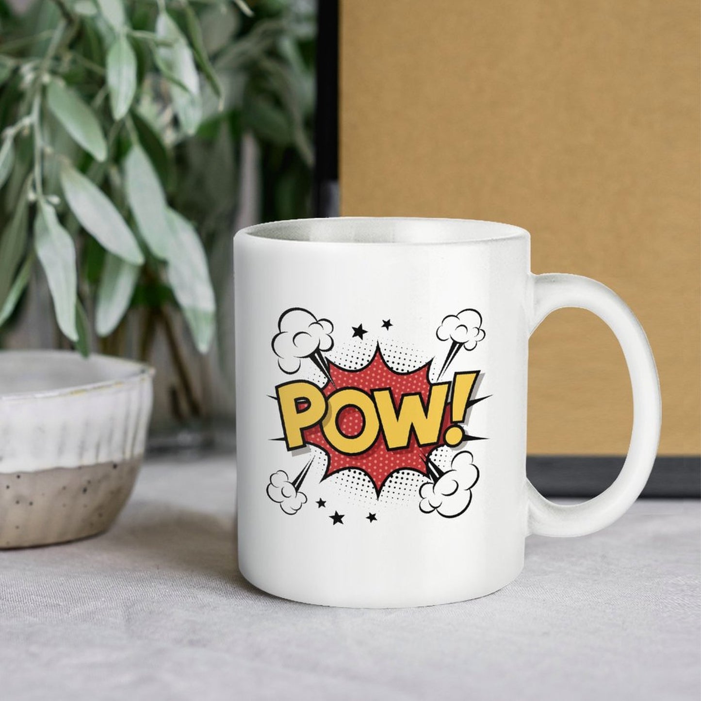 14oz White Ceramic Mug with Handle