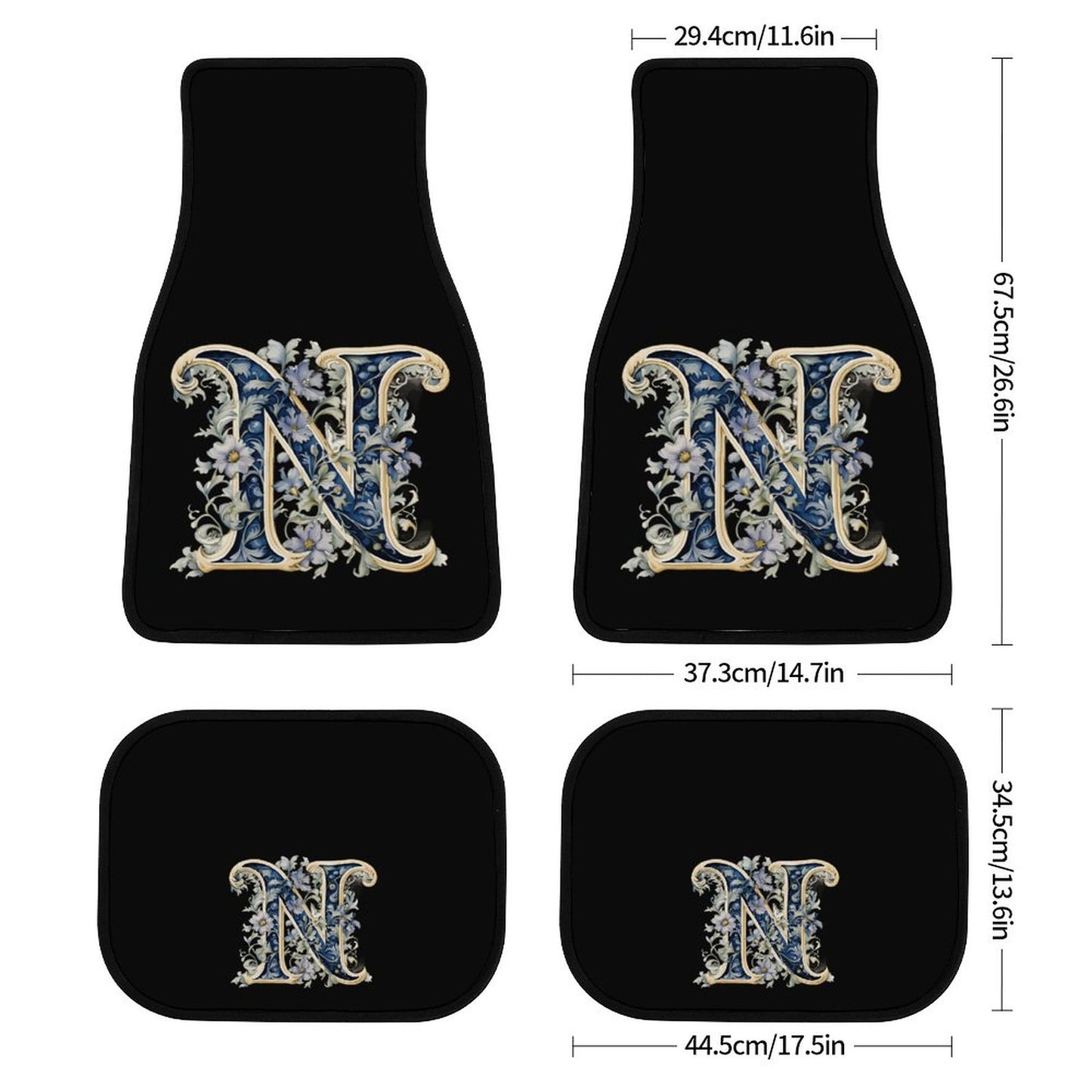 Car Mat Set of 4 - Letter N